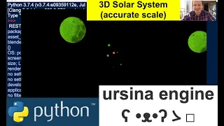 Python tutorial accurate scale 3D Solar System - part 4
