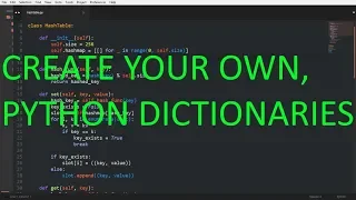 Python Tutorial - Dictionaries Hash Table Hashmap Code Walk-through