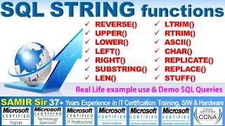 SQL STRING Function like Len Ltrim Rtrrim Substring Replace Upper Lower Stuff Replicate Ascii