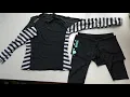 Women's conservative striped multi-piece long-sleeved trousers swimsuit waterproof mother