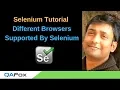 What are the different browsers supported by Selenium - Introduction to Selenium