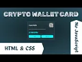 Modern Crypto Wallet UI with Glassmorphism Responsive HTML CSS No JavaScript