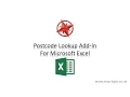 Postcode and Parliamentary Excel Add-In Overview