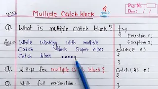 multiple catch block in java Learn Coding