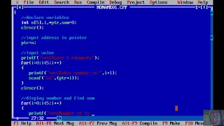 sum of array using pointer c program c programming