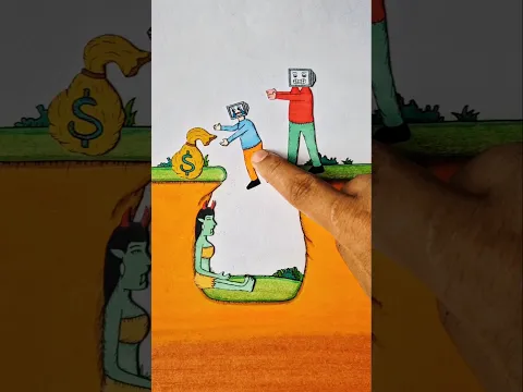 An emotional story of love and greediness❤️🤑💰 #shorts #drawing #xyzart #skibiditoilet