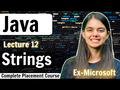 Strings | Lecture 12 | Java Placement Series - YouTube thumbnail