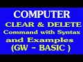 Clear CLS and DELETE Command GW-BASIC Class 10th