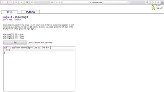 Logic 1 shareDigit Java Tutorial codingbat com