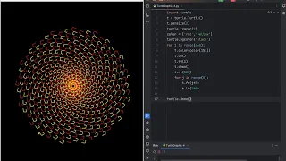 Rainbow Spiral Design Using Python Turtle ASMR - No Talking