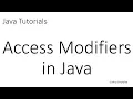 Java Tutorials Access Modifiers in Java private default protected public