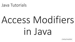 Java Tutorials Access Modifiers in Java private default protected public
