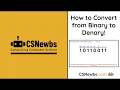 OLD Convert from Binary to Denary