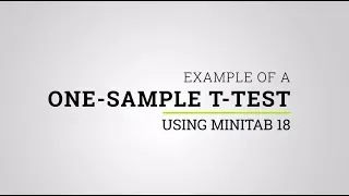 Example of a One Sample t-Test Using Minitab 18