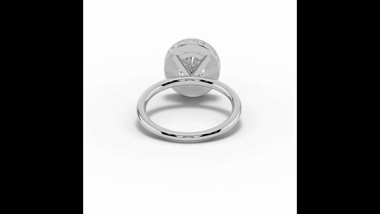Oval Nova Halo Engagement Ring
