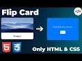 CSS 3D Flip Card Animation Modern Product Card UI Design with HTML CSS