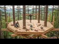 This man is building a two-room treehouse at the top of a 150-year-old tree