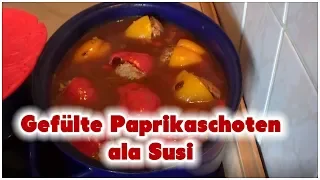 Paprikaschoten mit Hackfleisch im Topf | Einfaches Rezept für Gefüllte Paprika mit Hackfleisch | Gef. 