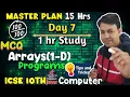 Master Plan Day 7 ICSE 10th Computer Exam Preparation Arrays in Java