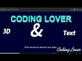 3D Text using css CSS Tutorial CSS3--3D Text Effect