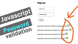 Javascript password validation on user signup forms How to Quick programming tutorial