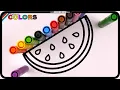 Fruits Watermelon and 2 Coloring Pages Big Marker Pencil Akn Kids House