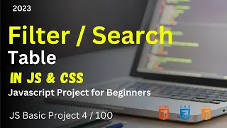 Javascript Filter Table No jQuery Javascript Project for Beginners