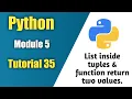 python tutorial in hindi Tutorial 35 list inside tuples and function returns two value