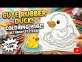 Cute Duck Coloring Page Easy Duck Coloring for Kids Fun Color Along Activity