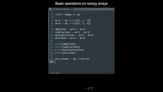 Basic operations on numpy arrays in Python Python Examples Python Coding Tutorial Interview