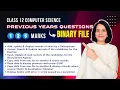 QUESTIONS PROGRAMS on BINARY FILE Class 12 Computer Science ENGLISH