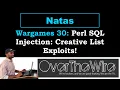 Natas 30 Perl SQL Injection Creative List Exploits OverTheWire Wargames