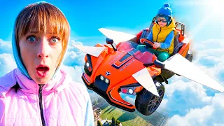 Up in the Air! Dani’s Epic Flying Car Adventure to the Clouds