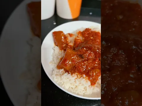 Lunch time; white rice & beef stew #shortvideo