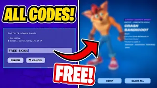 ALL SECRET ADMIN PANEL CODES IN FORTNITE HOW TO GET ALL FREE SKIN LOBBY HACK CODES