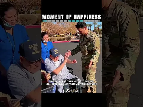 Heartwarming Reunions as Soldiers Return Home to Their Fathers ♥️ #shorts #happiness #soldier