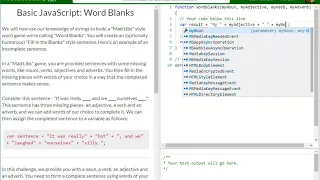 Basic JavaScript Word Blanks free code camp Dani