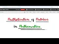 Multiplication of Matrices in Mathematica Wolfram Cloud Mathematica