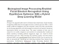 Bioinspired Image Processing Enabled Facial Emotion Recognition Using Equilibrium Optimizer With a H