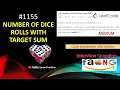 Number of Dice Rolls With Target Sum LeetCode 1155 Amazon Interview Question LearnOverflow