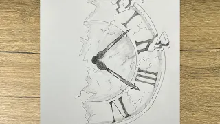 How to Draw a Broken Clock Drawing Tutorial Easy Pencil Drawing