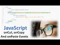 Disable Cut Copy Pasting using JavaScript onCut onCopy and onPaste Events