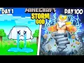 I Survived 100 Days as a STORM GOD in Minecraft