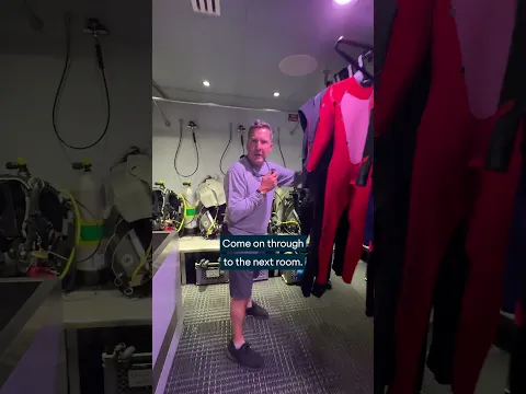 Inside the dive center aboard OceanXplorer 🤿