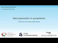 R Data Carpentry workshop 13-14 Oct 20 - Data organisation in spreadsheets