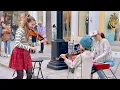 Download Lagu MY VIOLIN DEBUT ON THE STREET | My Heart Will Go On - Leo and Karolina Protsenko