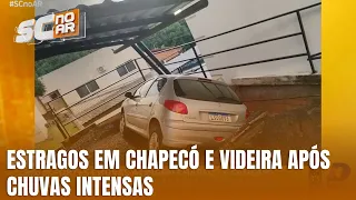 Chuva intensa provoca queda de muro e danos em Chapecó
