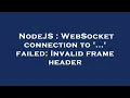 NodeJS WebSocket connection to failed Invalid frame header