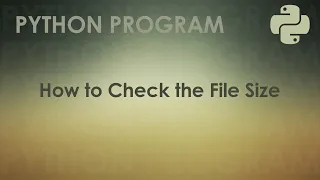 Python Program to Check the File Size Python Examples