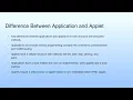 Difference Between Application and Applet Lecture 34 Applet Programming I